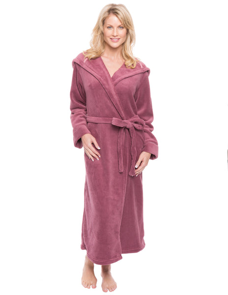 Women's Premium Coral Fleece Plush Spa/Bath Hooded Robe – Noble Mount