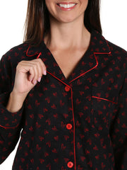 Doodle Hearts Black-Red