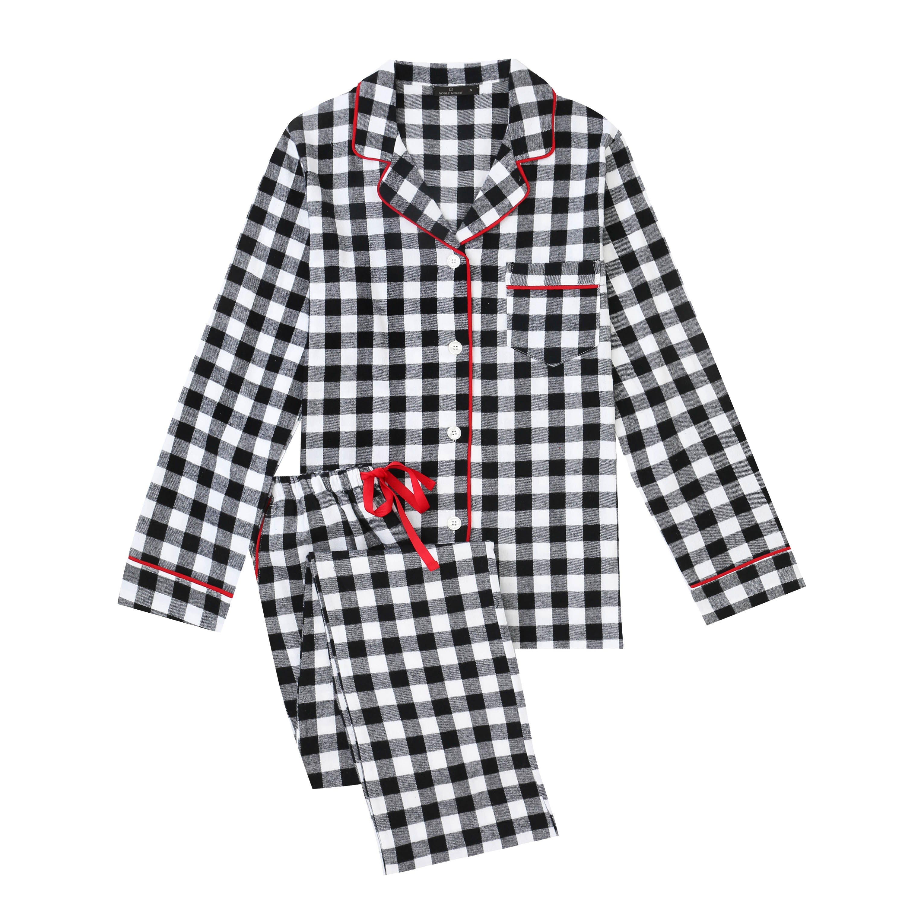 2Pc Lightweight Flannel Womens Pajama Sets