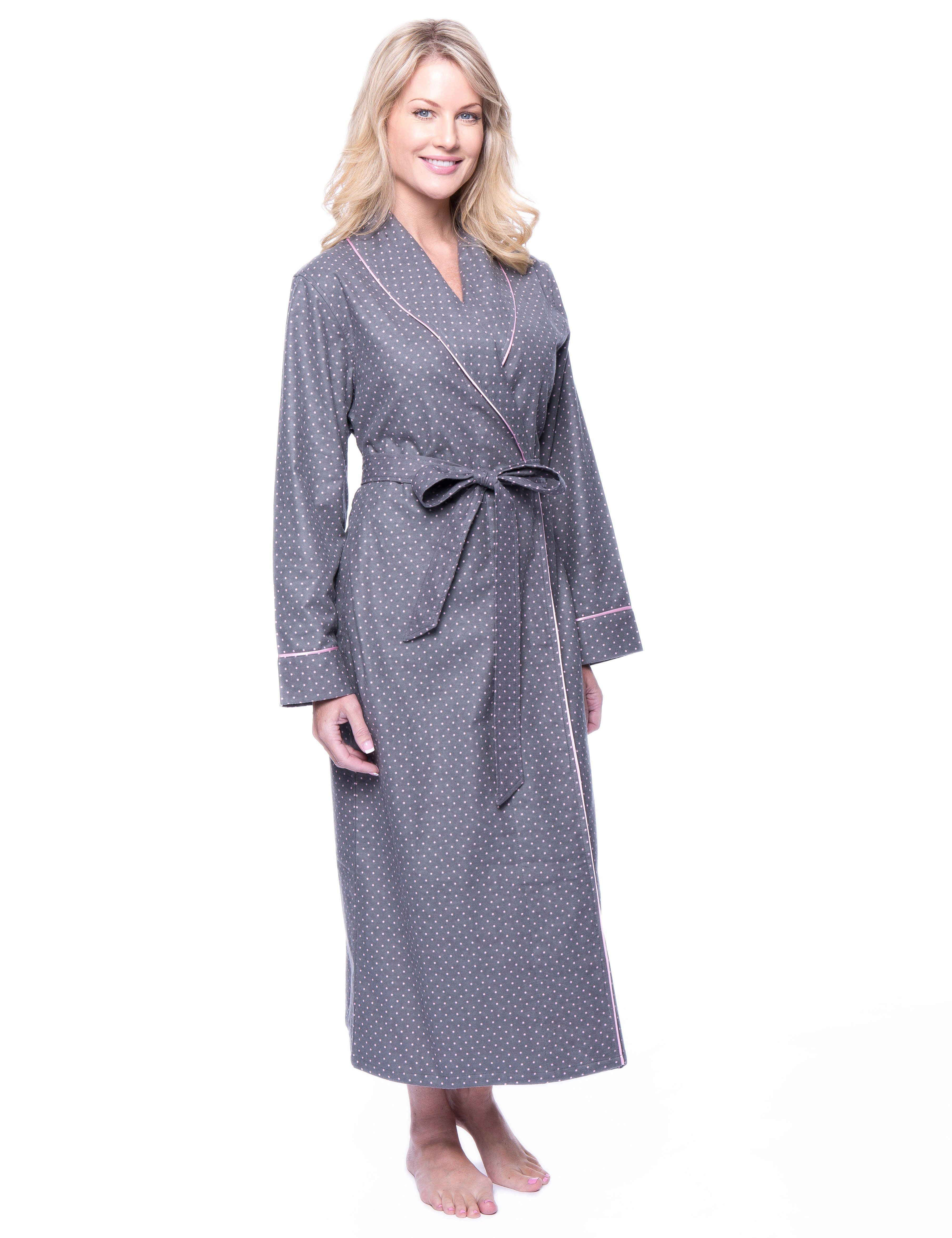 Gift Packaged Women's 100% Premium Cotton Flannel Robe