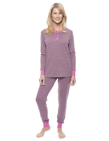 Women's Double Layer Knit Jersey Fitted Sleep Set
