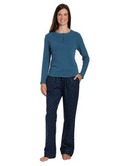 Womens Premium 100% Cotton Flannel/Thermal Loungewear Set