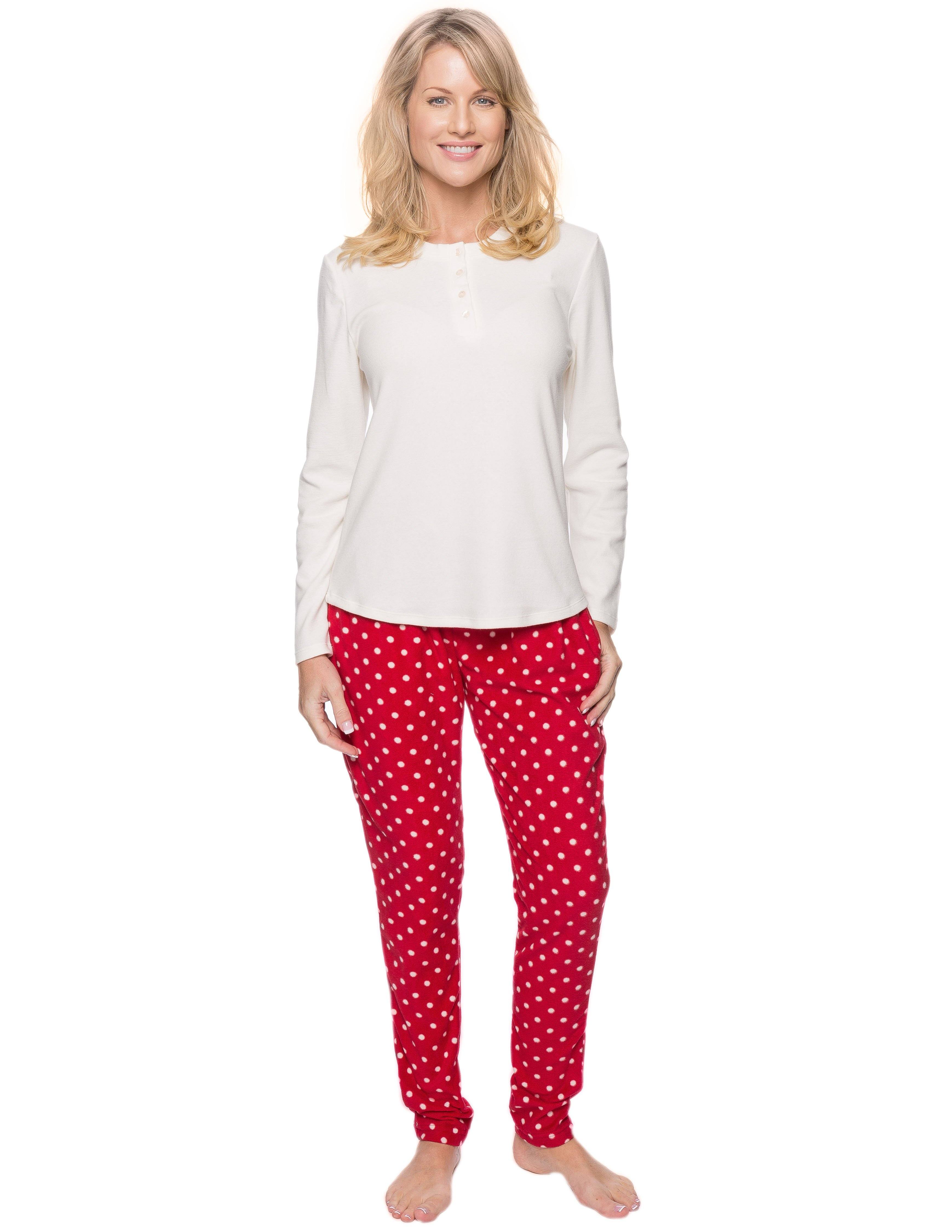 Womens Microfleece Lounge Set With Tapered Pants