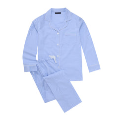 Womens 100% Cotton Poplin Pajama Set with Pockets