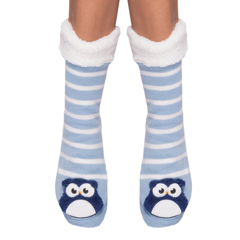 Women's Cute Knit Animal Face Slipper Socks