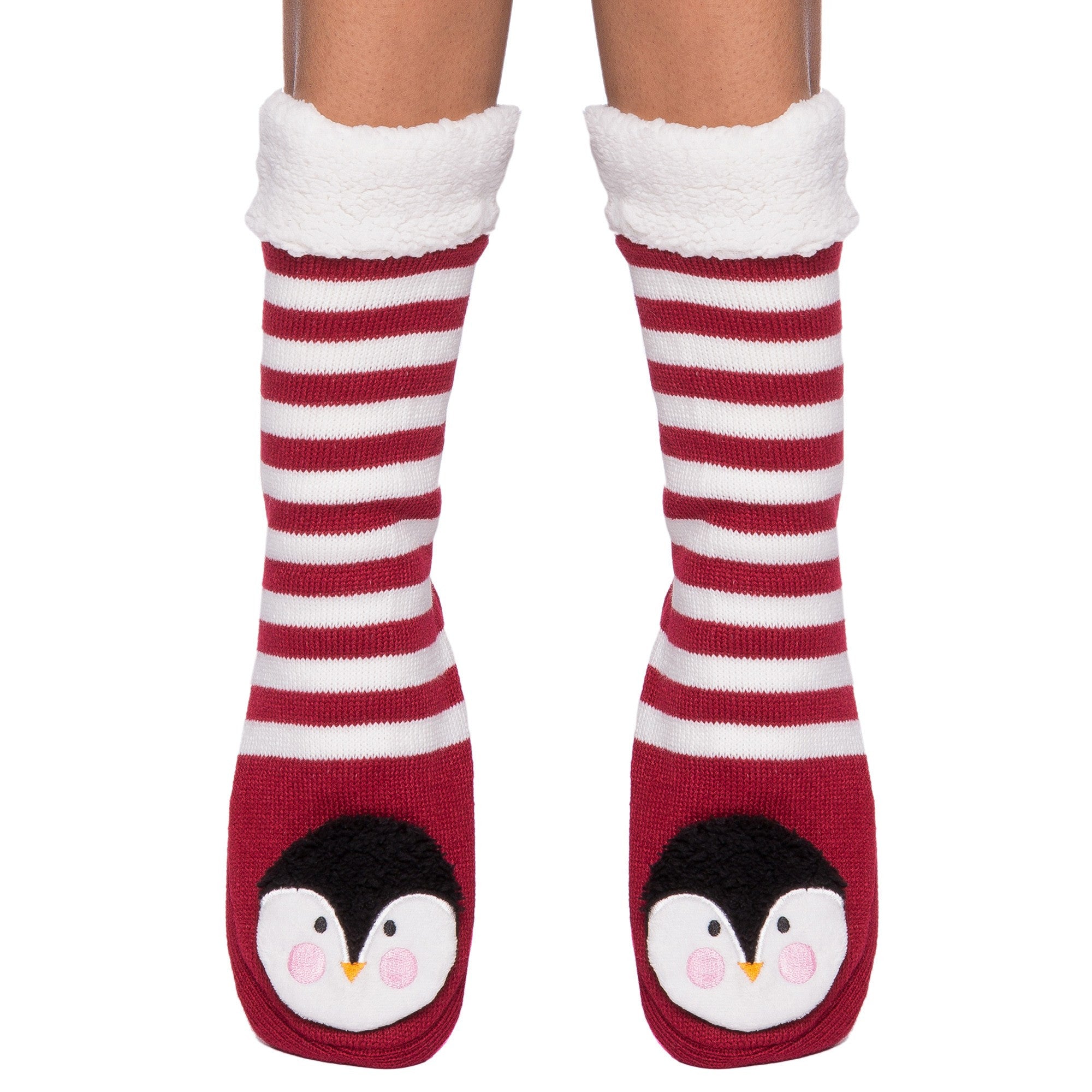 Women's Cute Knit Animal Face Slipper Socks