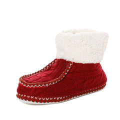 Women's Cable Knit Boot Moccasin Slipper