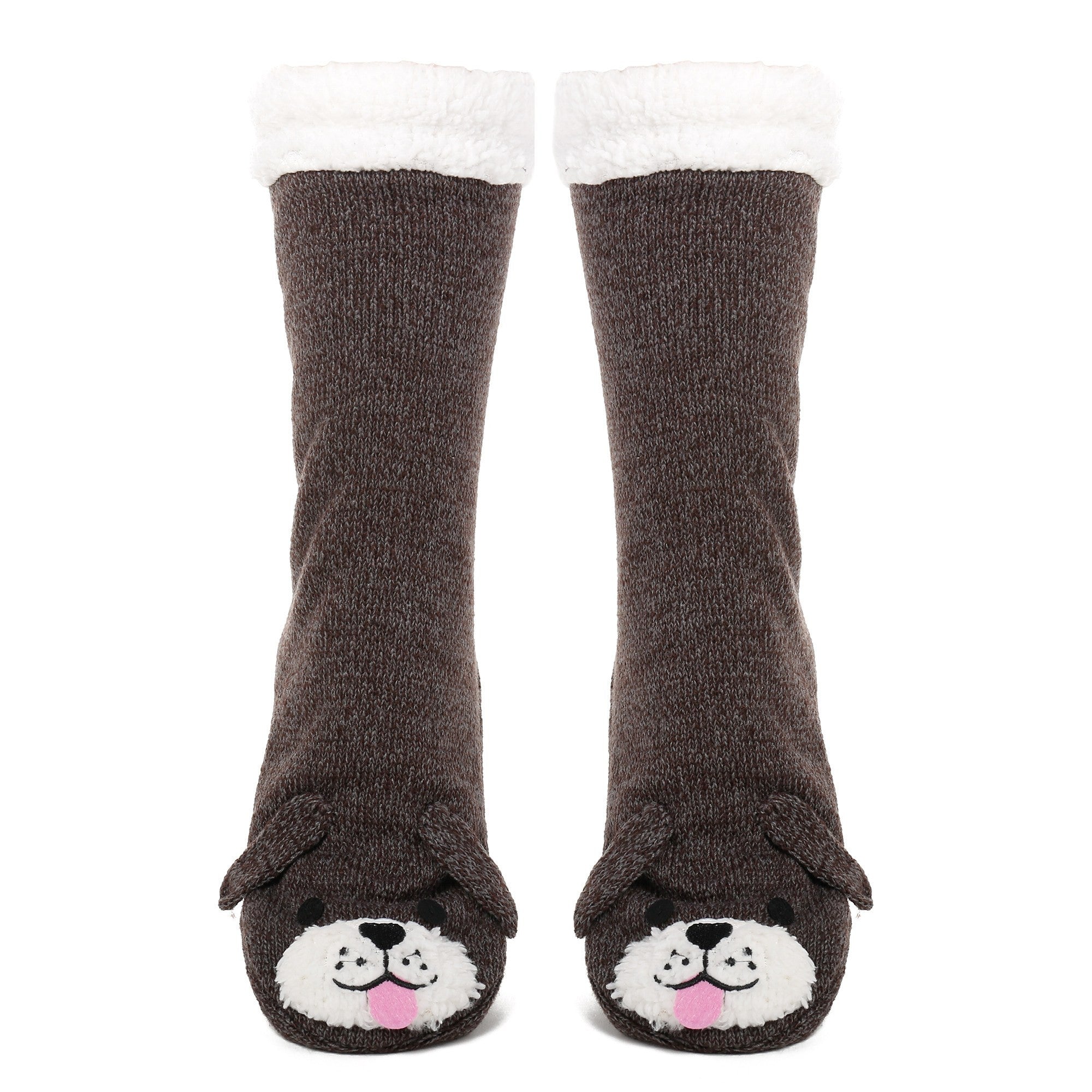 Women's Cute Knit Dog Slipper Socks