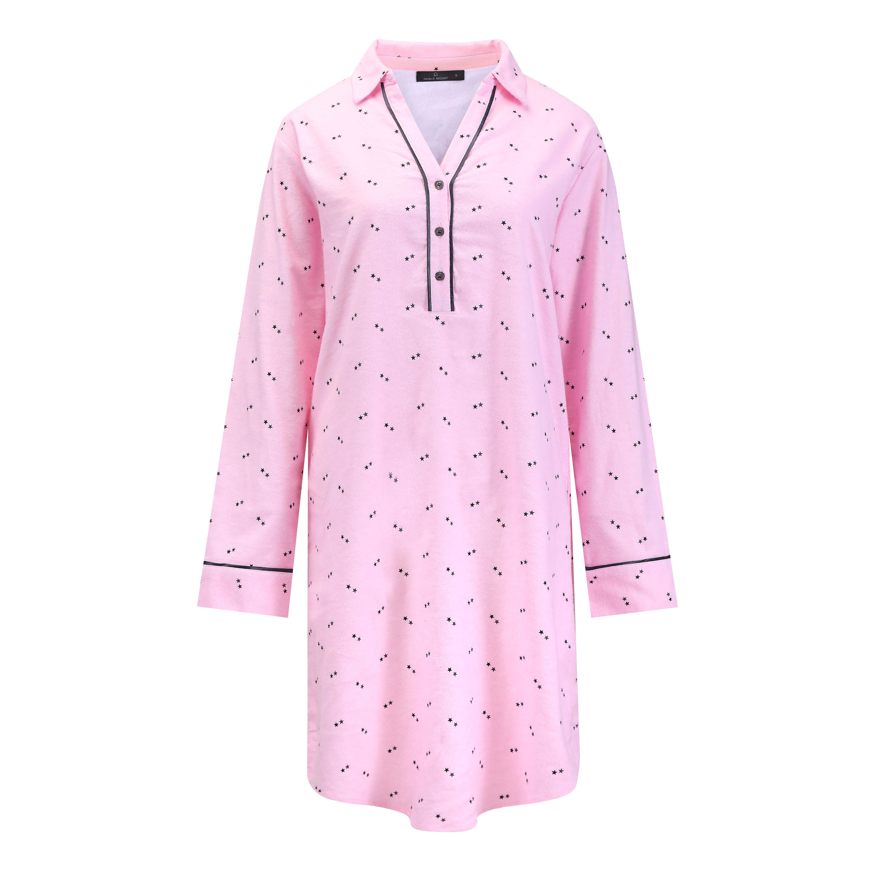 Noble Mount Womens Premium 100% Cotton Flannel Long Sleeve Sleep Shirt