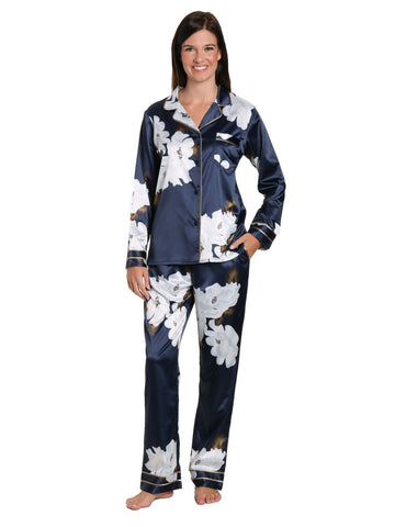 Women's Printed Classic Satin Pajama Set