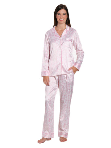 Women's Printed Classic Satin Pajama Set