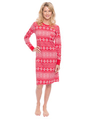 Women's Waffle Knit Thermal Sleep Dress