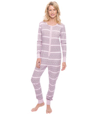 Women's Waffle Knit Thermal Onesie Pajama
