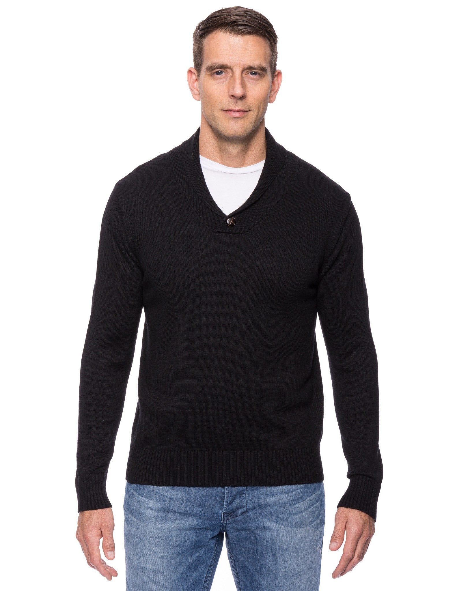 Box-Packaged Tocco Reale Men's Cashmere Blend Shawl Collar Pullover Sweater