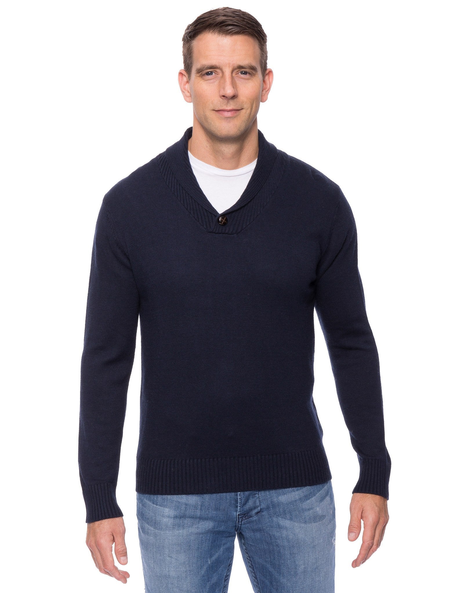 Box-Packaged Tocco Reale Men's Cashmere Blend Shawl Collar Pullover Sweater