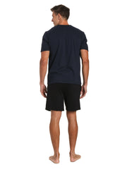 Black Shorts with Stripe Navy Top