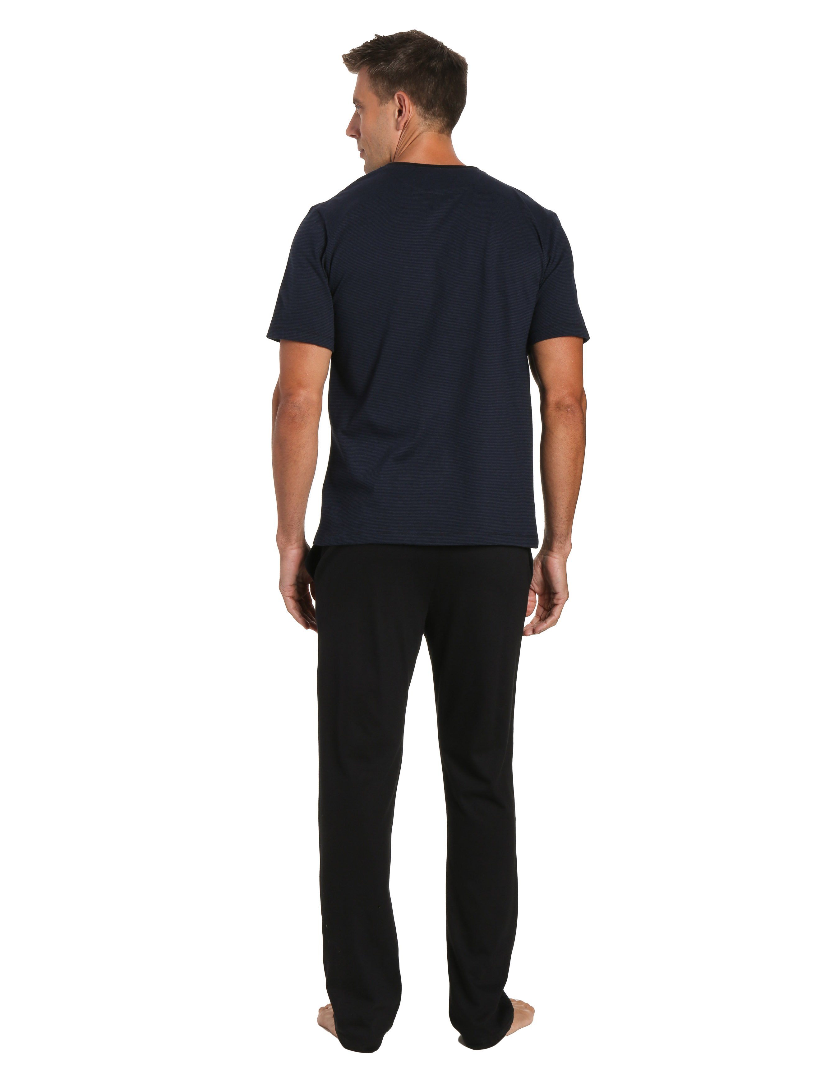 Black Pant with Stripe Navy Top