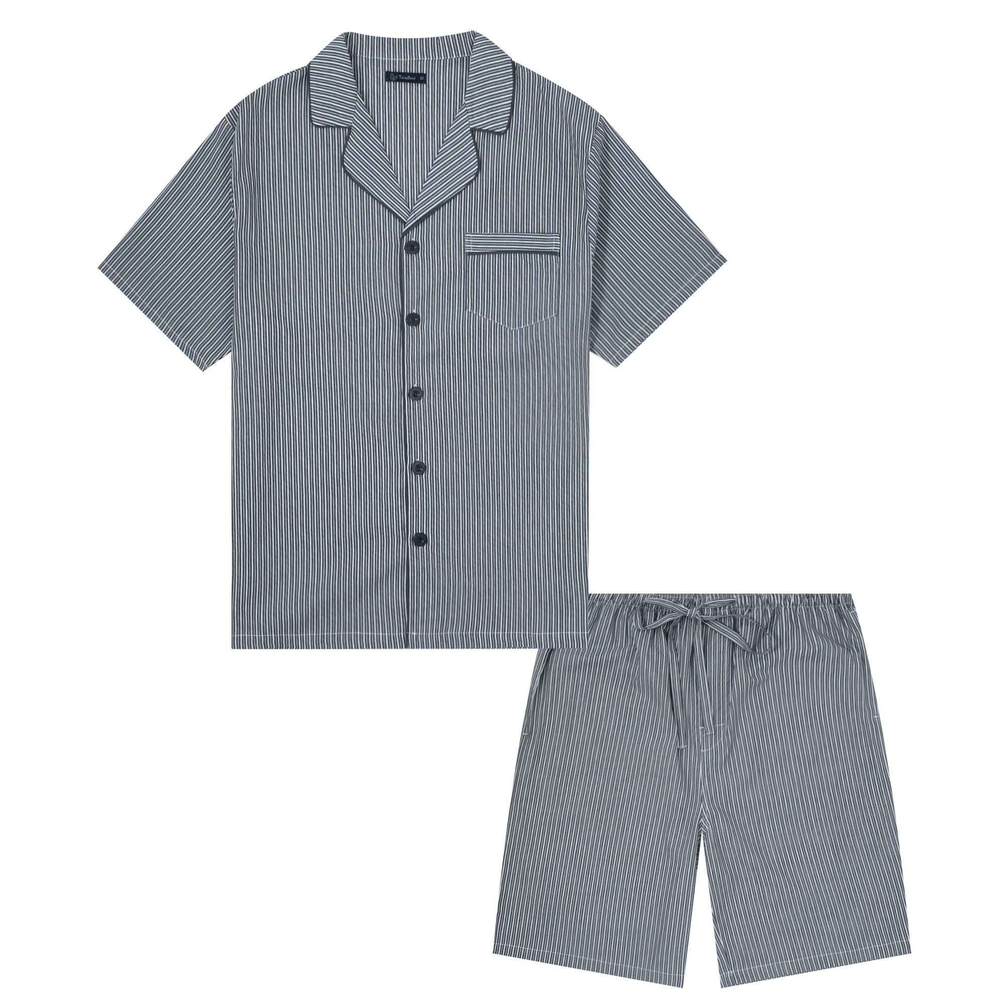 Twin Boat Men's 100% Woven Cotton Short Pajama Sleepwear Set – Noble Mount