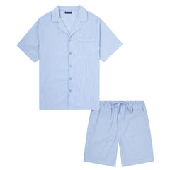 Twin Boat Men's 100% Woven Cotton Short Pajama Sleepwear Set