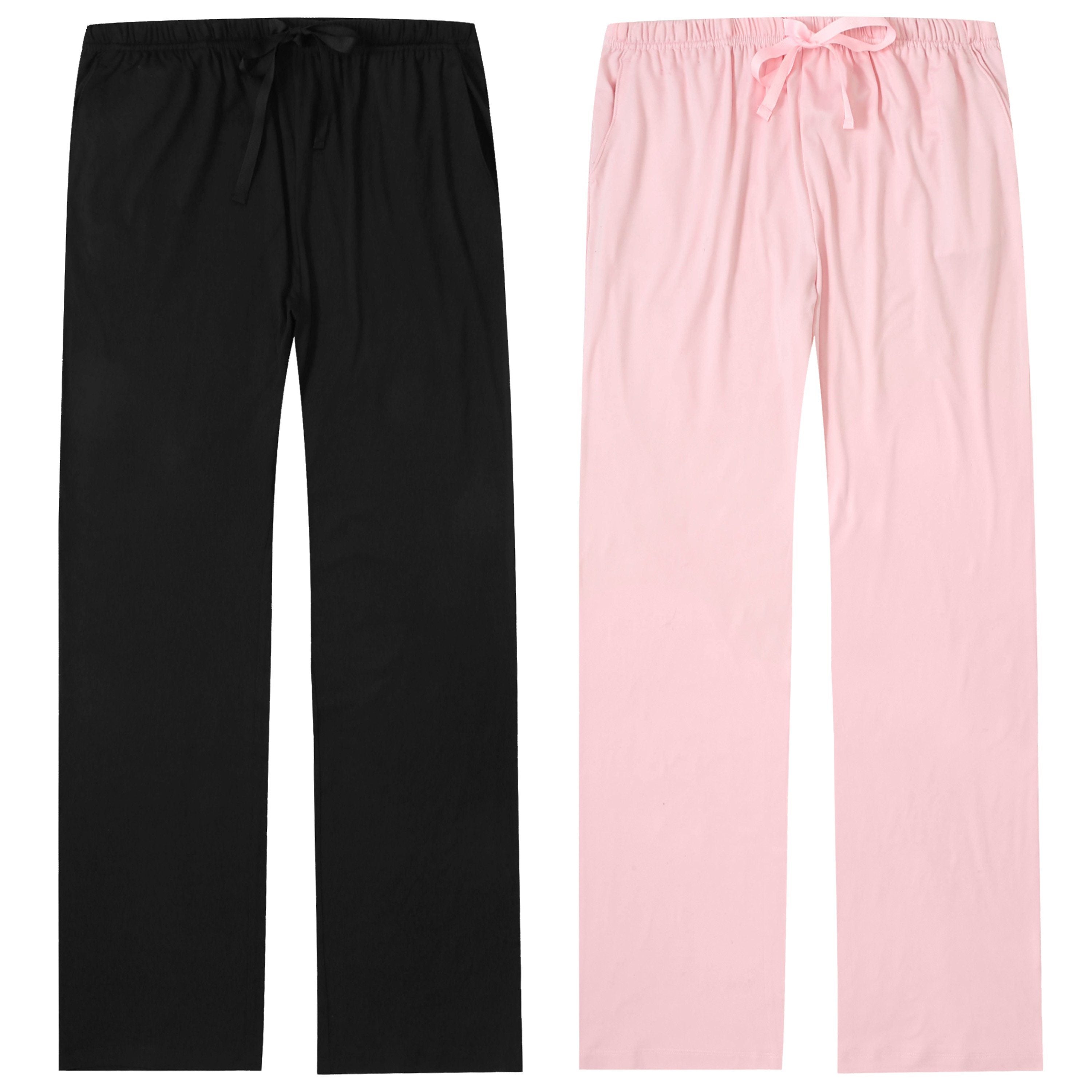 Pajama Pants for Women - 2Pack - Super Soft Knit & Stretchy Womens Pajama Pants