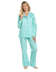 Womens 100% Cotton Poplin Pajama Set